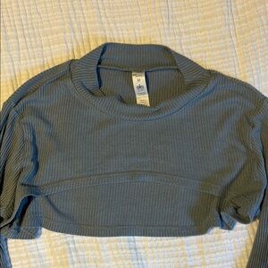 ALO Yoga Women's Blue Ribbed Top